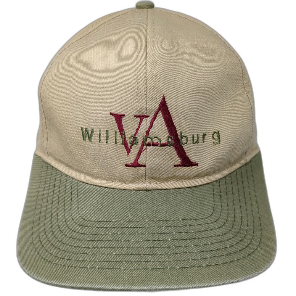 J Hats Snapback Hat Beige Green One Size Williamsburg VA Embroidery Cotton